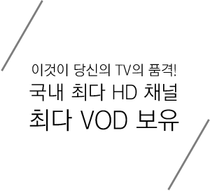 이것이 당신의 TV의 품격! 국내 최대 HD 채널 최대 VOD 보유